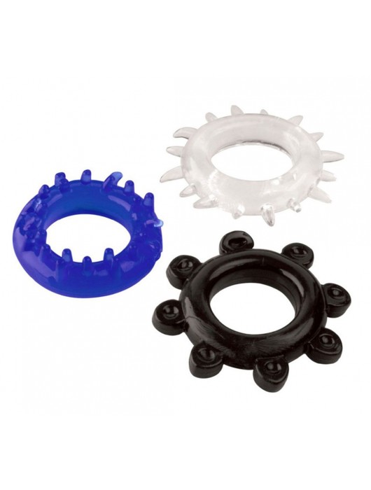 Набор из 3 эрекционных колец разного цвета и рельефа - Boys of Toys - в Керчи купить с доставкой