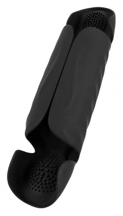 Черный вибромастурбатор с трехточечной стимуляцией Penis Trainer with 3 Point Stimulation - Orion - в Керчи купить с доставкой