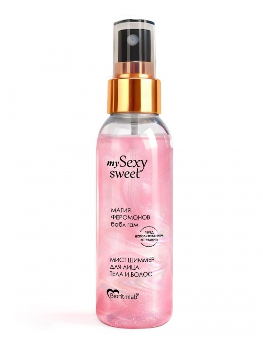 Мист для лица, тела и волос Sexy Sweet с ароматом бабл-гам, шиммером и феромонами - 95 мл. -  - Магазин феромонов в Керчи