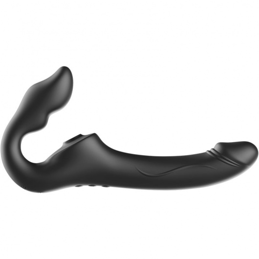 Черный безремневой страпон с 3 моторами - Ibiza - купить с доставкой в Керчи