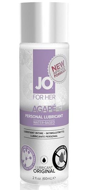 Лубрикант на водной основе для женщин JO AGAPE LUBRICANT ORIGINAL - 60 мл. - System JO - купить с доставкой в Керчи