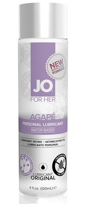 Женский лубрикант на водной основе JO AGAPE LUBRICANT ORIGINAL - 120 мл. - System JO - купить с доставкой в Керчи
