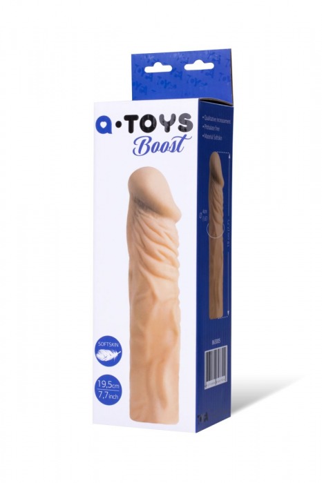 Насадка с ярко выраженной головкой и рельефным стволом - 19 см. - A-toys - в Керчи купить с доставкой