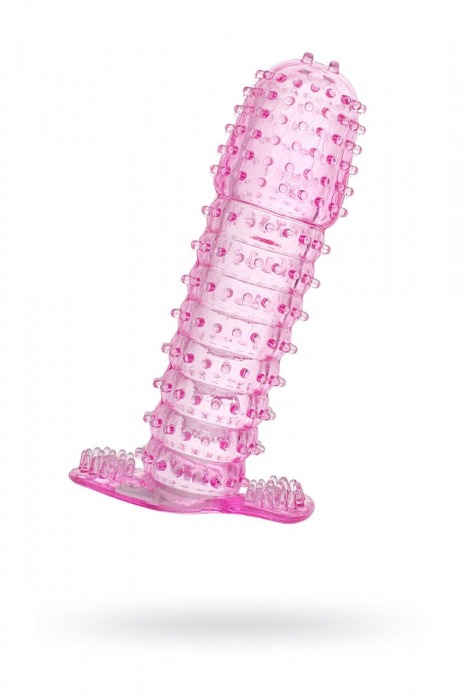 Гелевая розовая насадка с шипами - 12 см. - Toyfa Basic - в Керчи купить с доставкой