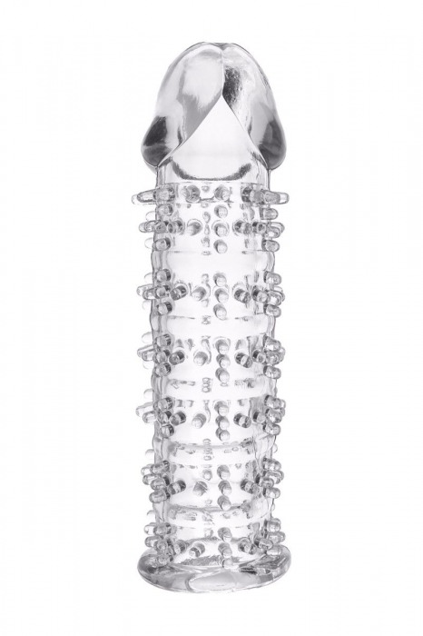 Гелевая прозрачная насадка с шипами - 12 см. - Toyfa Basic - в Керчи купить с доставкой