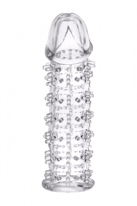 Гелевая прозрачная насадка с шипами - 12 см. - Toyfa Basic - в Керчи купить с доставкой