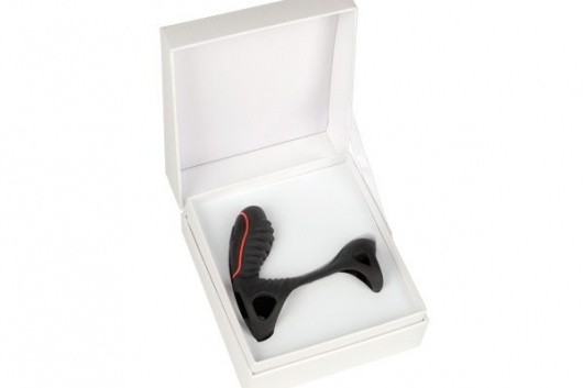 Чёрная насадка на фаллос Gladiator + LRS  с трехкнопочным пультом управления - Adrien Lastic - в Керчи купить с доставкой