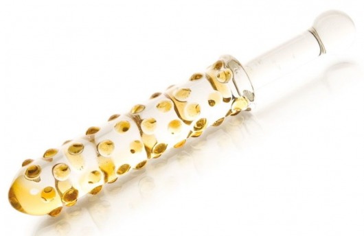 Стеклянный анальный фаллос с выпуклыми точками - 24 см. - Sexus