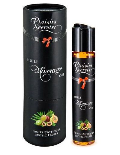 Массажное масло с ароматом экзотических фруктов Huile de Massage Gourmande Fruits Exotiques - 59 мл. - Plaisir Secret - купить с доставкой в Керчи