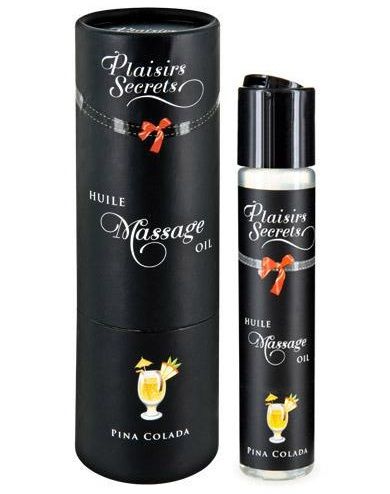 Массажное масло с ароматом пина колады Huile de Massage Gourmande Pina Colada - 59 мл. - Plaisir Secret - купить с доставкой в Керчи
