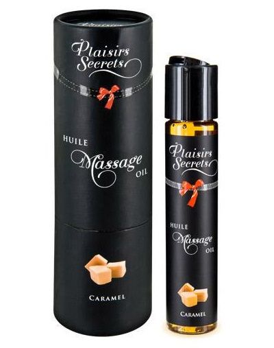 Массажное масло с ароматом карамели Huile de Massage Gourmande Caramel - 59 мл. - Plaisir Secret - купить с доставкой в Керчи