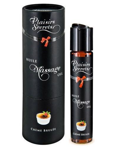 Массажное масло с ароматом крем брюле Huile de Massage Gourmande Creme Brulée - 59 мл. - Plaisir Secret - купить с доставкой в Керчи
