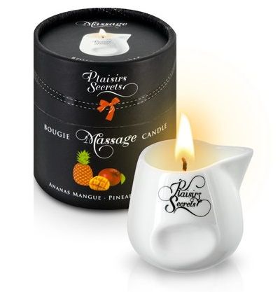 Массажная свеча с ароматом манго и ананаса Bougie de Massage Ananas Mangue - 80 мл. - Plaisir Secret - купить с доставкой в Керчи