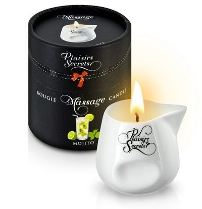 Массажная свеча с ароматом мохито Bougie de Massage Mojito - 80 мл. - Plaisir Secret - купить с доставкой в Керчи