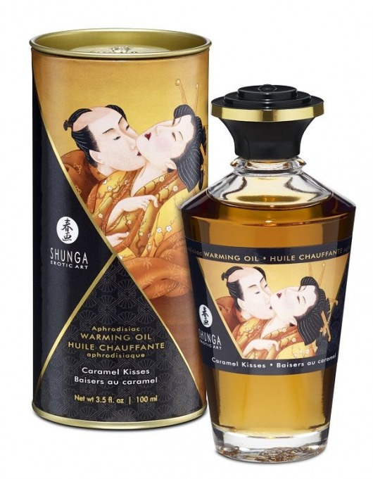 Массажное интимное масло с ароматом карамели - 100 мл. - Shunga - купить с доставкой в Керчи