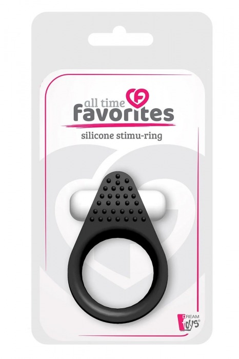 Чёрное эрекционное кольцо LIT-UP SILICONE STIMU RING 1 BLACK - Dream Toys - в Керчи купить с доставкой
