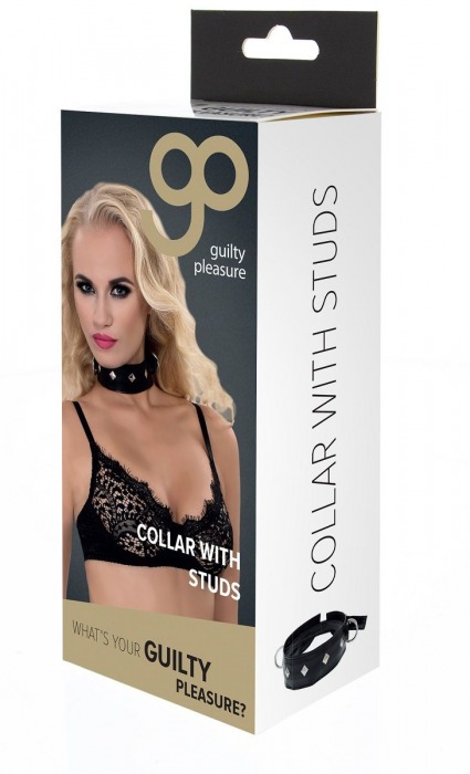 Полиуретановый ошейник с пуклями и D-кольцами Collar with Studs - Blush Novelties - купить с доставкой в Керчи