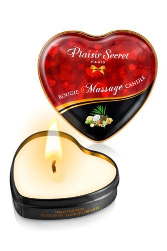 Массажная свеча с ароматом экзотических фруктов Bougie Massage Candle - 35 мл. - Plaisir Secret - купить с доставкой в Керчи