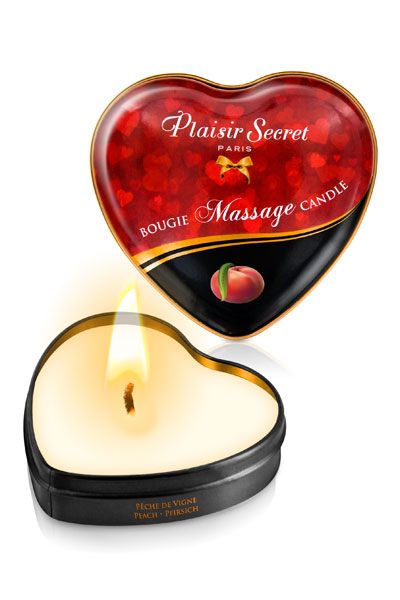 Массажная свеча с ароматом персика Bougie Massage Candle - 35 мл. - Plaisir Secret - купить с доставкой в Керчи