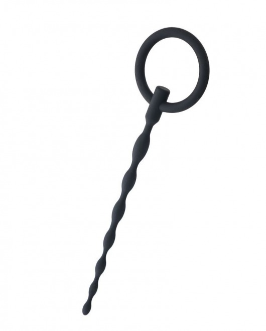 Чёрный уретральный плаг с кольцом - ToyFa - купить с доставкой в Керчи
