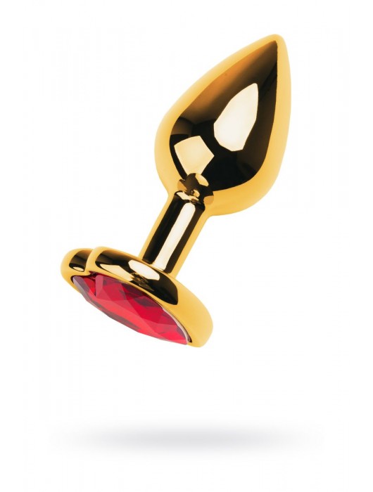 Золотистая анальная пробка с кристаллом-сердцем - 7,5 см. - ToyFa - купить с доставкой в Керчи