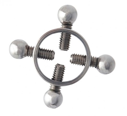 Серебристые зажимы для сосков на винтах - ToyFa - купить с доставкой в Керчи