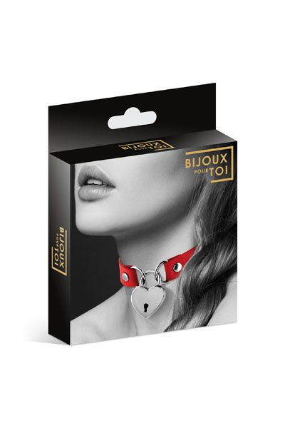 Красный чокер с замком в форме сердца - Bijoux Pour Toi - купить с доставкой в Керчи