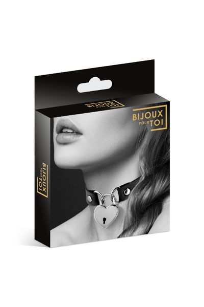 Черный чокер с замком в форме сердца - Bijoux Pour Toi - купить с доставкой в Керчи