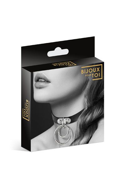 Черный чокер с двумя кольцами - Bijoux Pour Toi - купить с доставкой в Керчи