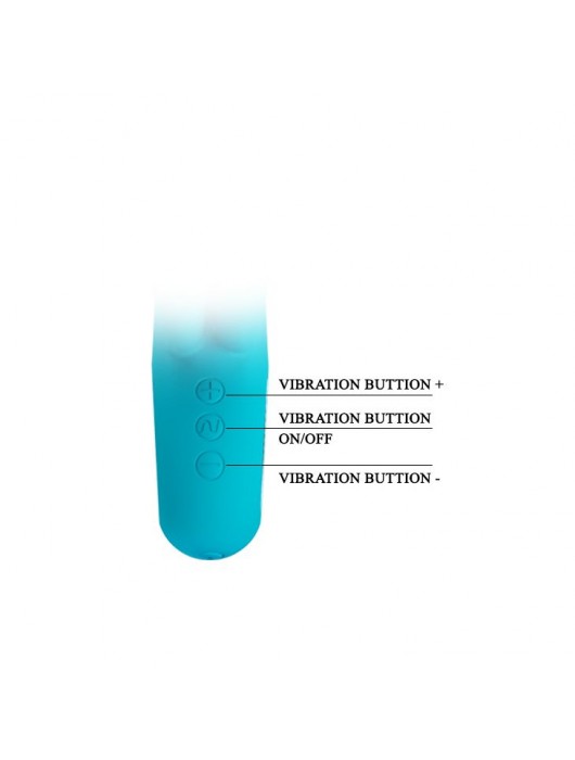 Бирюзовый вибратор Chris с клиторальным отростком - 15,4 см. - Baile