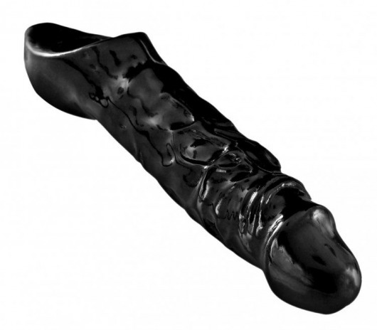 Чёрная увеличивающая насадка на член Mamba Cock Sheath Packaged - 16,5 см. - XR Brands - в Керчи купить с доставкой