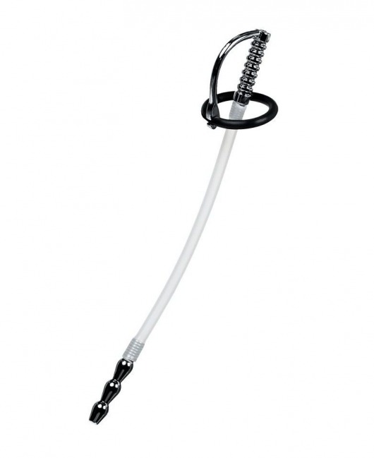 Силиконовый уретральный плаг со сменными фиксирующими кольцами Metal - ToyFa - купить с доставкой в Керчи