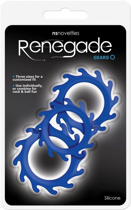 Набор из 3 синих эрекционных колец Renegade Gears - NS Novelties - в Керчи купить с доставкой