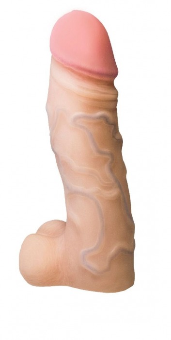 Реалистичная насадка с мошонкой REAL Standard - 15,5 см. - LOVETOY (А-Полимер) - купить с доставкой в Керчи