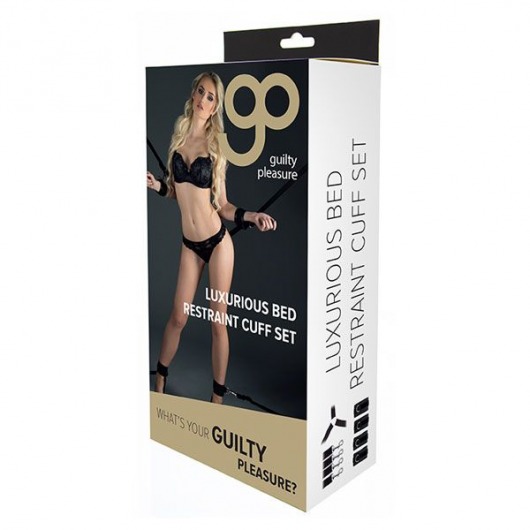 Комплект наручников и поножей LUXURIOUS BED RESTRAINT CUFF SET - Blush Novelties - купить с доставкой в Керчи