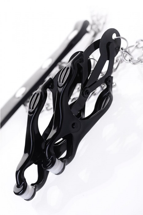 Черно-серебристые зажимы для сосков с кольцом для пениса TOYFA Metal - ToyFa - купить с доставкой в Керчи