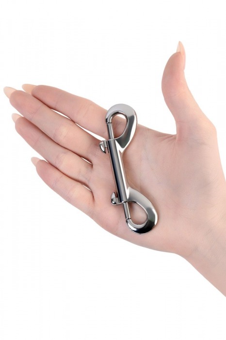 Серебристый двухсторонний карабин TOYFA Metal - ToyFa - купить с доставкой в Керчи