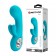 Бирюзовый вибратор Chris с клиторальным отростком - 15,4 см. - Baile